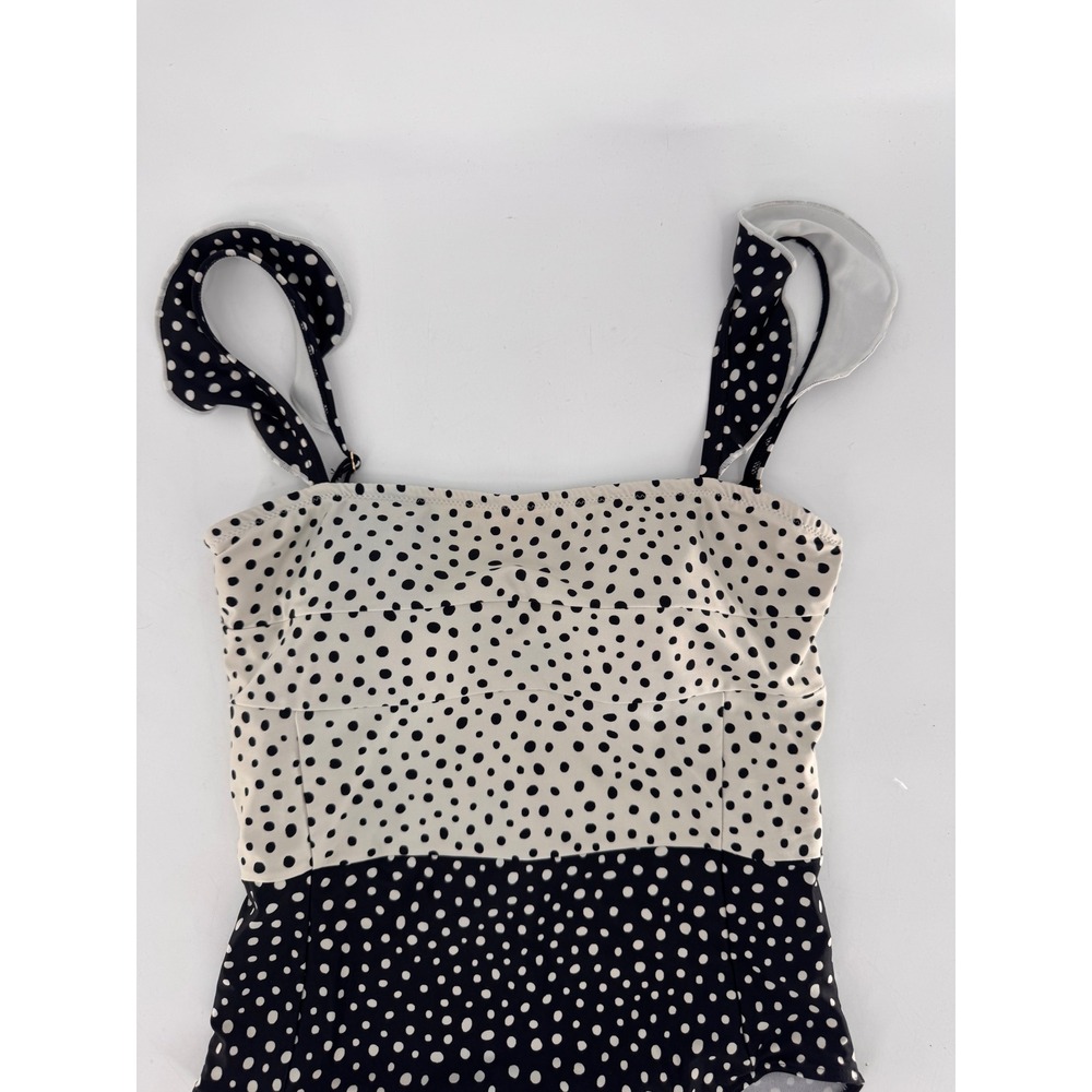 Summersalt Oasis One-Piece Swimsuit Women 6 Black White Ruffle Polka Dot - Picture 4 of 12